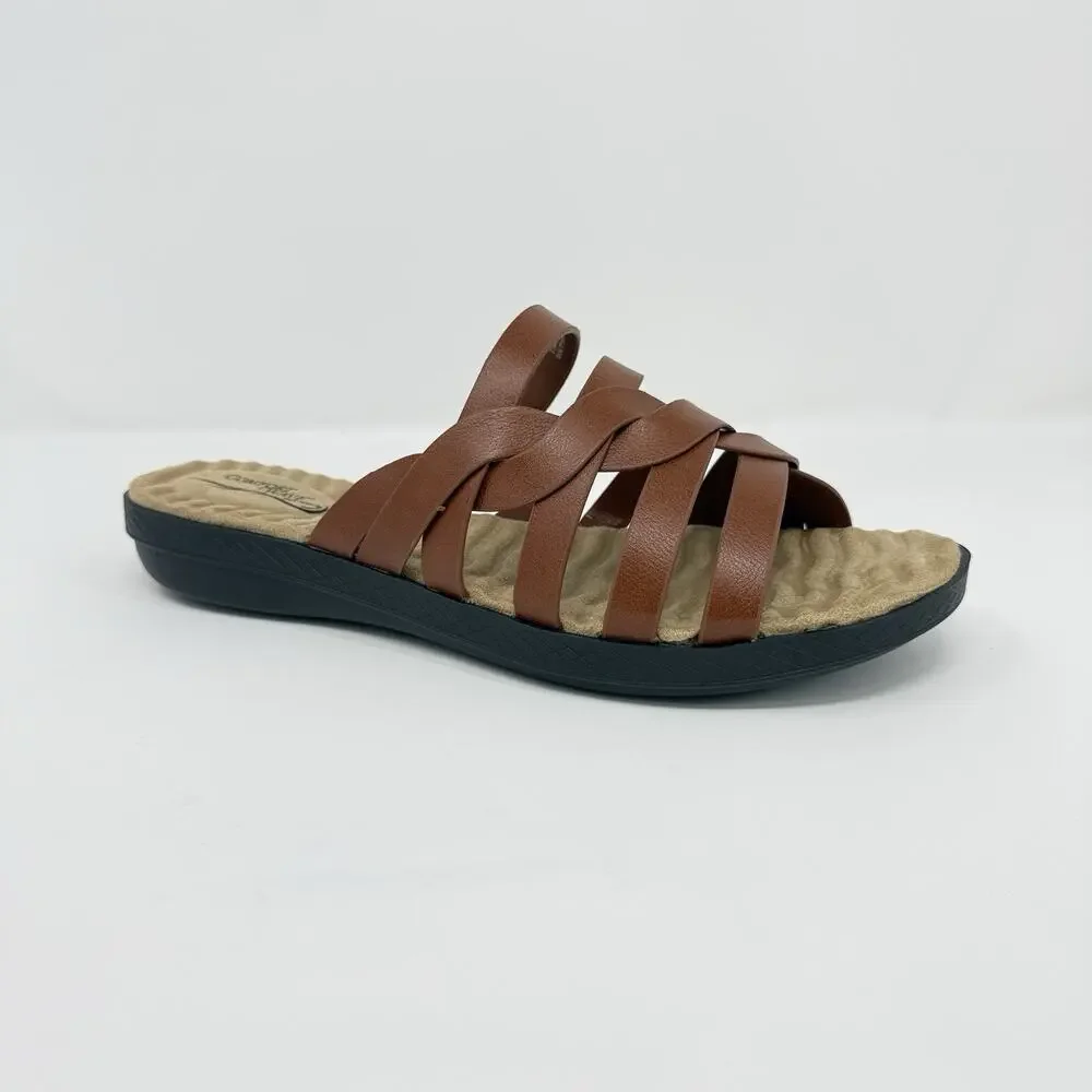 Easy Street Sheri Slide Sandals Cognac Women’s Size 11 W Comfort
